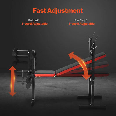Weight Bench, Multi-Functional Adjustable Weight Bench Press for Full Body Workout, 380 Lbs. Bench with Quick Folding