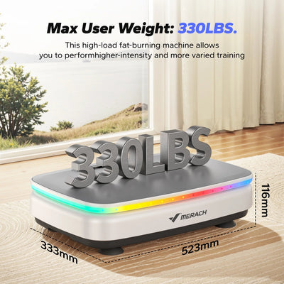 Vibration Plate Exercise Machine, 330Lb Capacity, Whole Body Workout Fitness Platform, Bluetooth