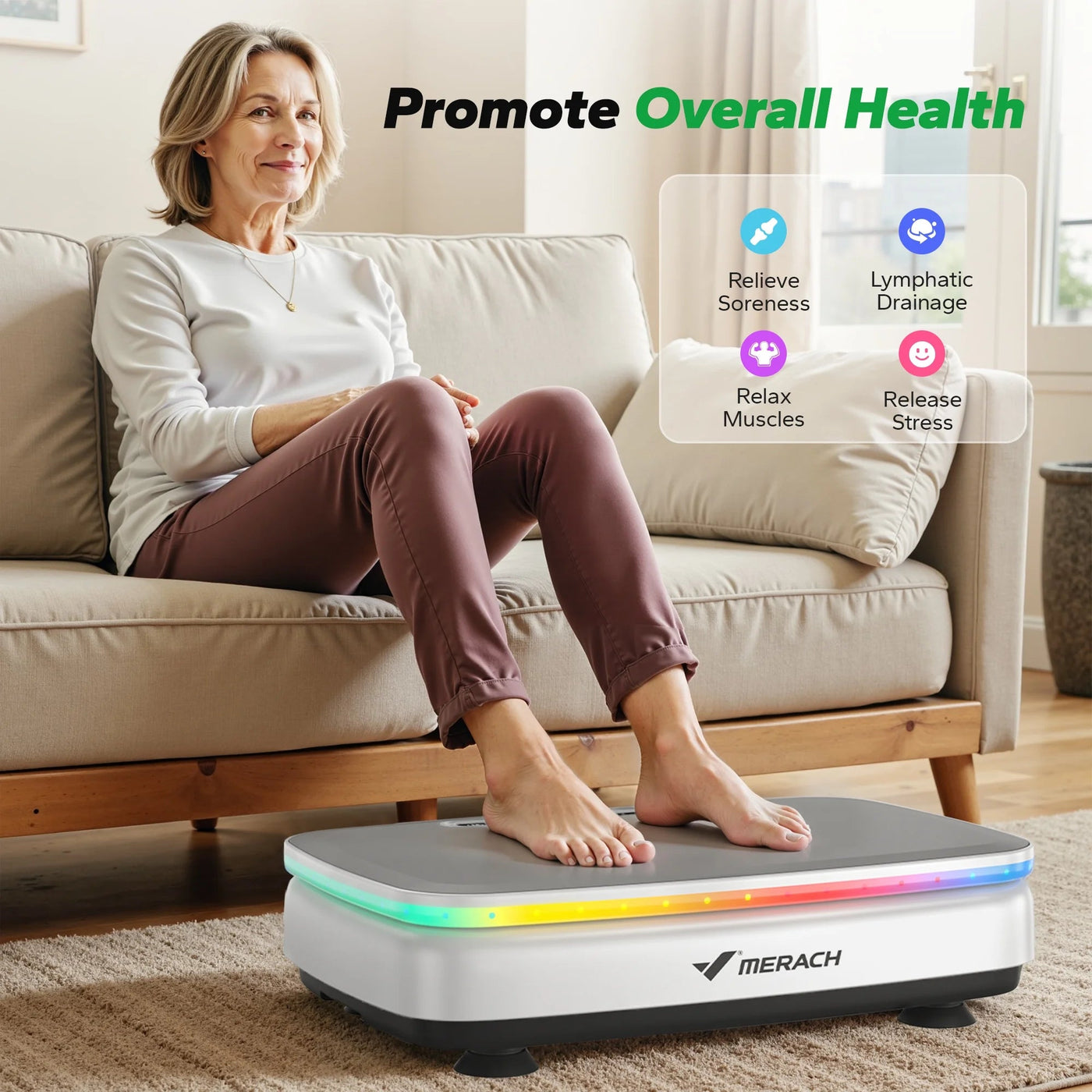 Vibration Plate Exercise Machine, 330Lb Capacity, Whole Body Workout Fitness Platform, Bluetooth