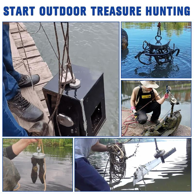 Fishing Magnet,350Lbs Strong Magnet Fishing, Magnetic Fishing Magnets, Rare Earth Magnet with Countersunk Hole Eyebolt for Retrieving Items in Lake, Beach, Lawn