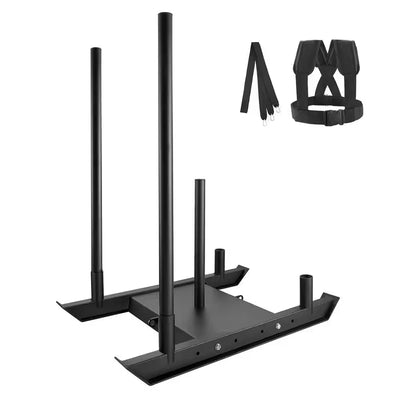 Weight Training Sled, Pull Push Power Sled, Steel Fitness Equipment for Strength and Speed Training, Plate Compatible