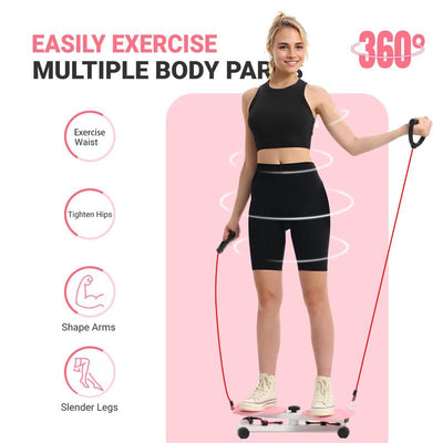 AMLANG Women'S Waist Twisting Board with Loop Resistance Bands 300 Lbs Weighting Ab Machine Core Workout Equipment Home Exercise Board