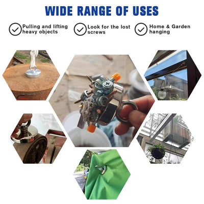 Fishing Magnet,350Lbs Strong Magnet Fishing, Magnetic Fishing Magnets, Rare Earth Magnet with Countersunk Hole Eyebolt for Retrieving Items in Lake, Beach, Lawn