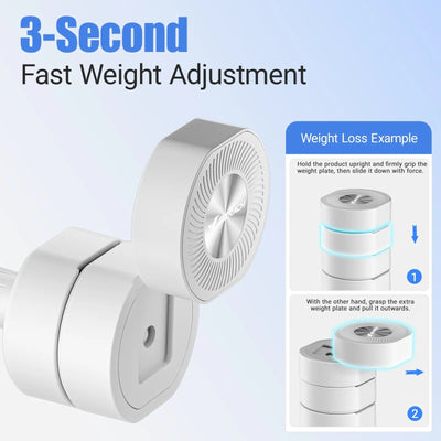 8.8 Lbs Adjustable Dumbbells Set of 2, 4-In-1 Free Weights for Women, Hand Weights for Home Gym, White