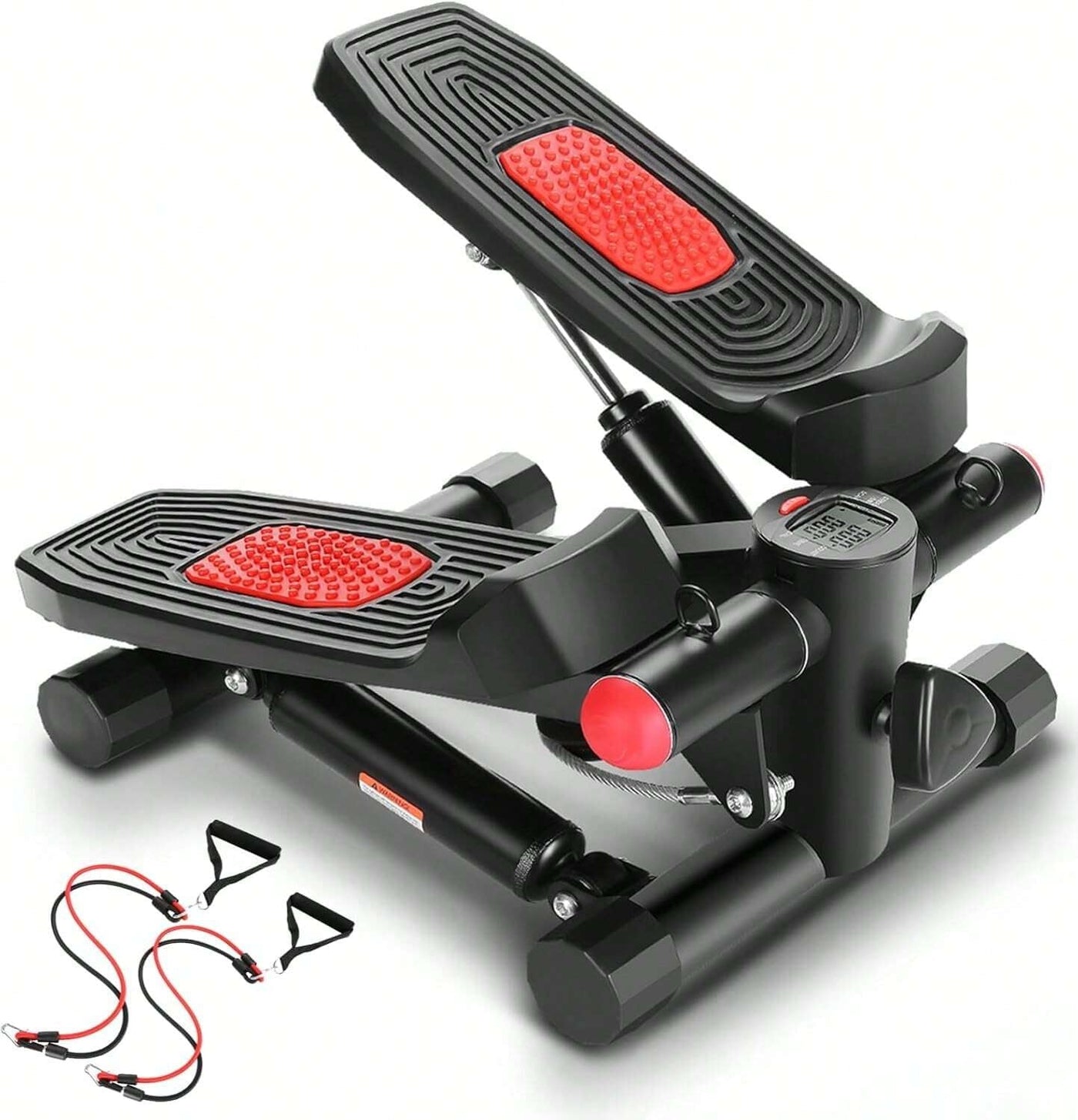 Exercise Stepper, Small Pedal Machine, Specially Designed for Family Sports. Portable, Quiet to Use, Hydraulic Fitness Stairs with Resistance Bands, Calorie Counts Can Weigh up to 330Lbs.Fitness Essentials, without Battery