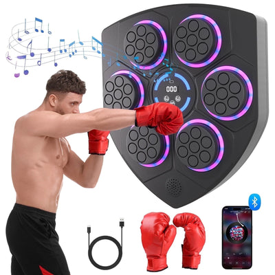 Smart Bluetooth Punching Bag, LED Guide, 9-Speed, Wall-Mounted, Boxing & Fitness