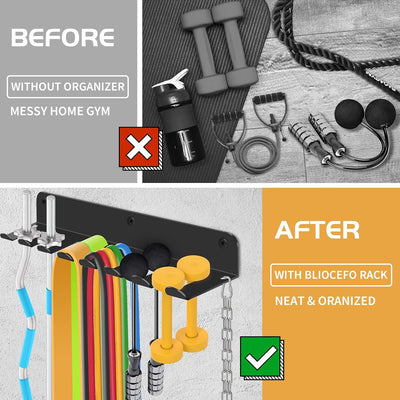 Gym Equipment Storage Rack - Multi-Purpose Home Gym Organization Storage Wall Mo