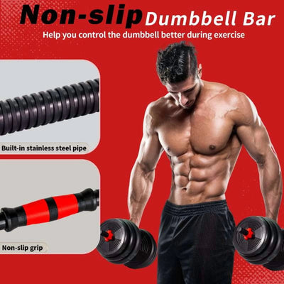 Adjustable Dumbbells Set - 20Lbs Multi-Functional Fitness Set, Kettlebell & Barbell Patterns, Beginner Dumbbell Fitness