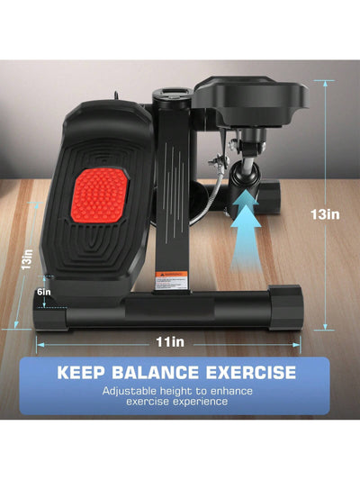 Exercise Stepper, Small Pedal Machine, Specially Designed for Family Sports. Portable, Quiet to Use, Hydraulic Fitness Stairs with Resistance Bands, Calorie Counts Can Weigh up to 330Lbs.Fitness Essentials, without Battery
