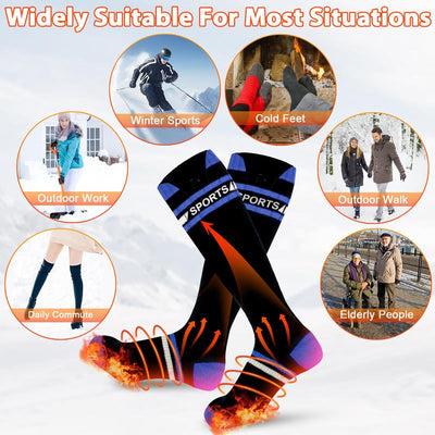 Heated Socks for Men Women with 2 X 8000Mah Batteries, Rechargeable Foot Heater with App & Battery Control, Wahsable Food Warmer for Skiing, Hunting, Camping, Cycling & Ice Fishing