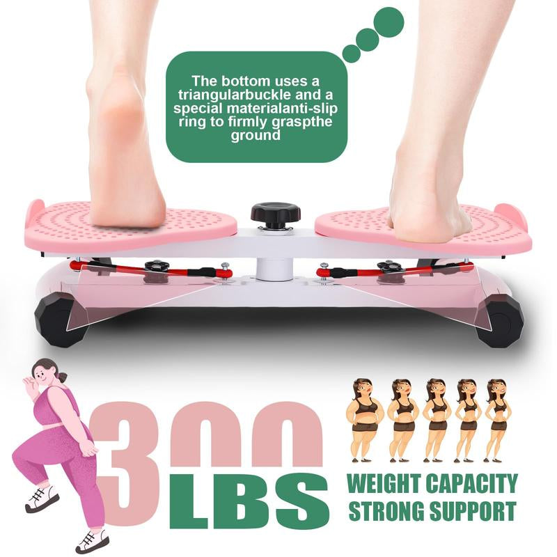 AMLANG Women'S Waist Twisting Board with Loop Resistance Bands 300 Lbs Weighting Ab Machine Core Workout Equipment Home Exercise Board