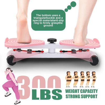 AMLANG Women'S Waist Twisting Board with Loop Resistance Bands 300 Lbs Weighting Ab Machine Core Workout Equipment Home Exercise Board