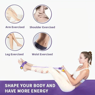 6-Tube Elastic Resistance Band for Yoga and Stretching - Ideal for Abdominal, Waist, Arm, and Leg Training