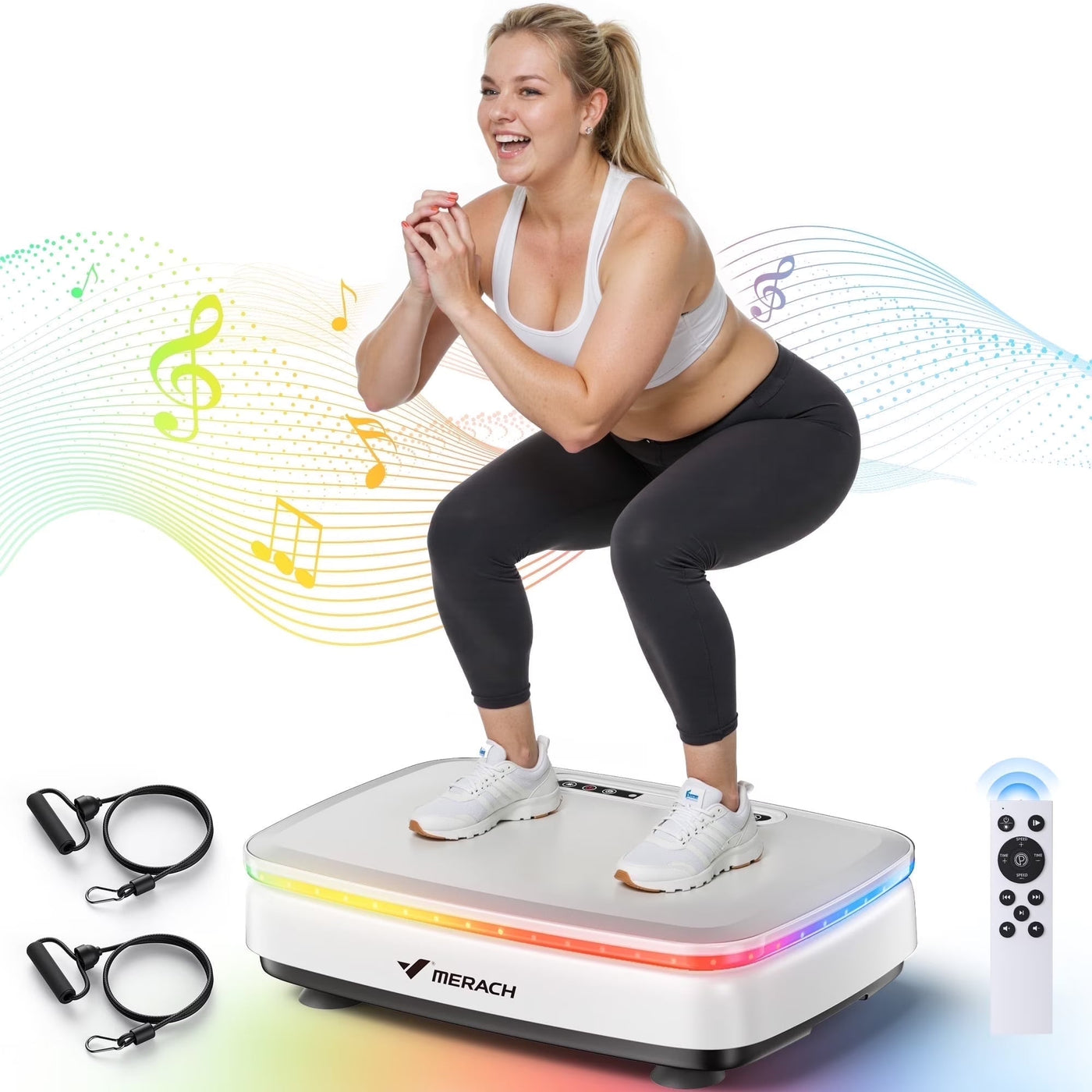 Vibration Plate Exercise Machine, 330Lb Capacity, Whole Body Workout Fitness Platform, Bluetooth