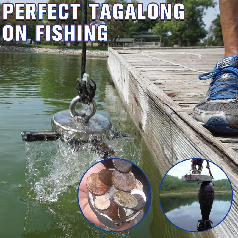 Fishing Magnet,350Lbs Strong Magnet Fishing, Magnetic Fishing Magnets, Rare Earth Magnet with Countersunk Hole Eyebolt for Retrieving Items in Lake, Beach, Lawn
