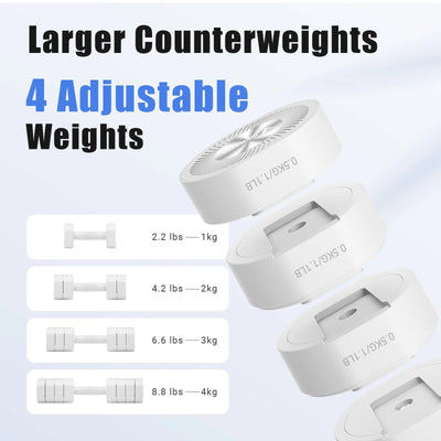 8.8 Lbs Adjustable Dumbbells Set of 2, 4-In-1 Free Weights for Women, Hand Weights for Home Gym, White