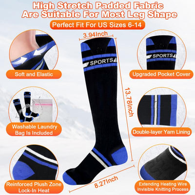 Heated Socks for Men Women with 2 X 8000Mah Batteries, Rechargeable Foot Heater with App & Battery Control, Wahsable Food Warmer for Skiing, Hunting, Camping, Cycling & Ice Fishing
