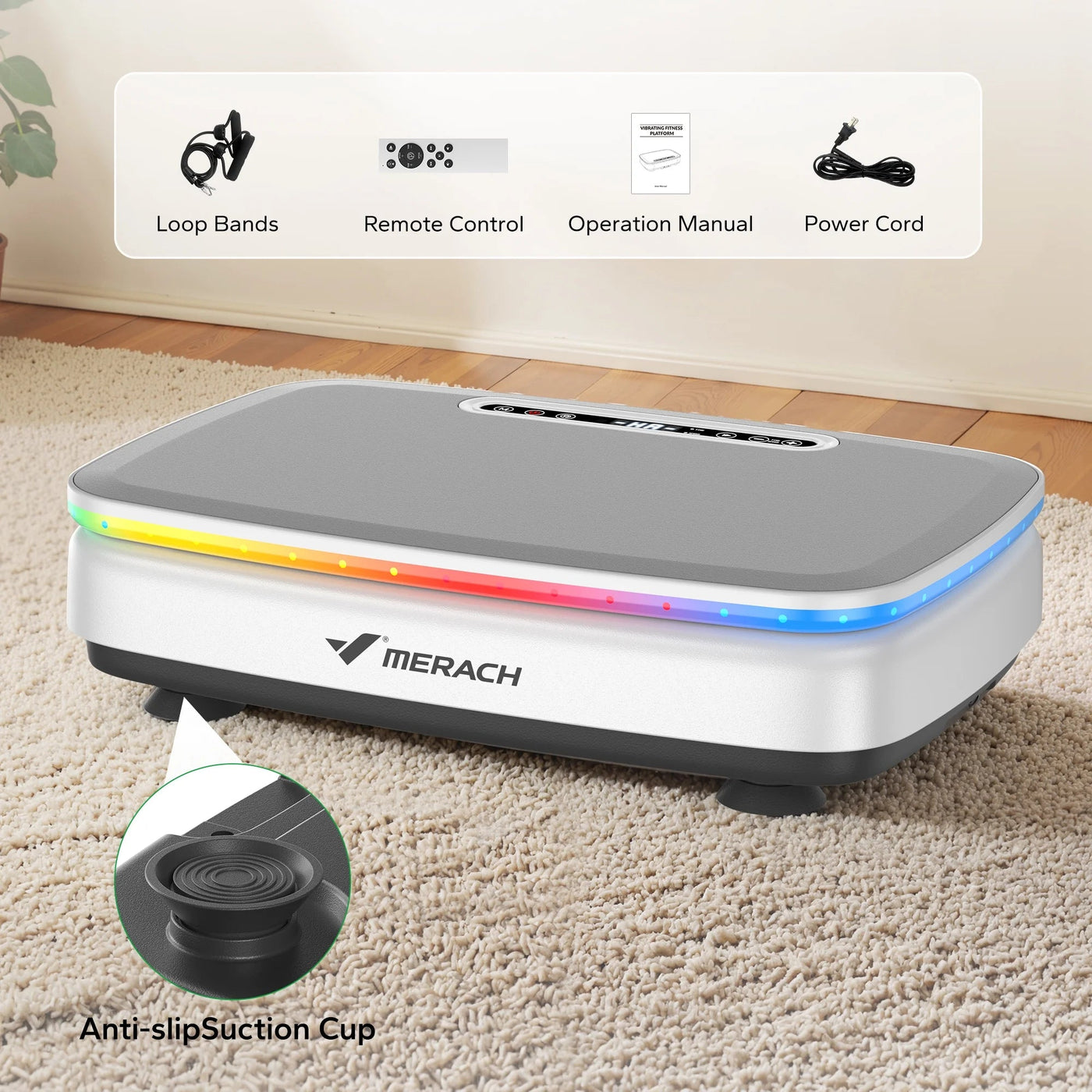 Vibration Plate Exercise Machine, 330Lb Capacity, Whole Body Workout Fitness Platform, Bluetooth